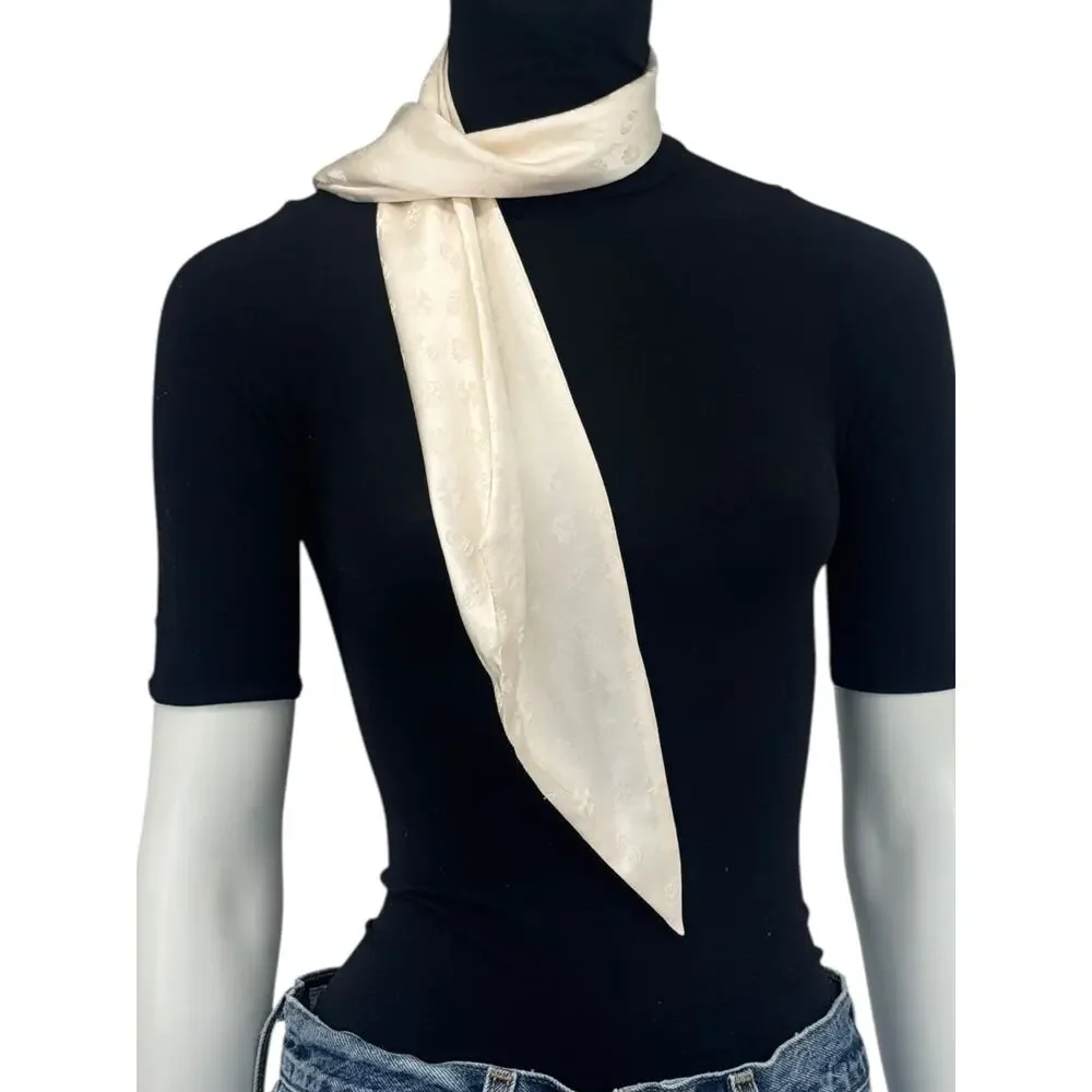 Chrome Hearts Cream Silk Monogram Scarf – 5.5